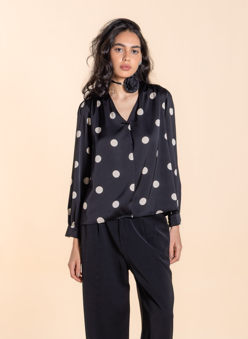 POLKA DOT SATIN TOP