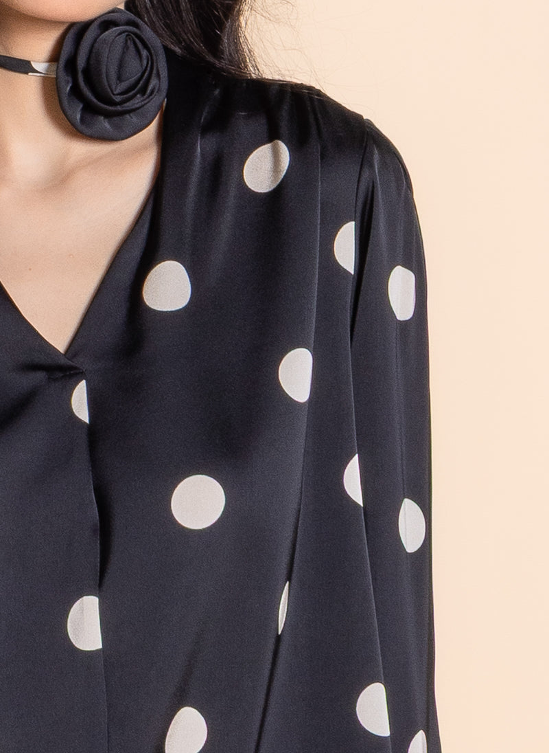 POLKA DOT SATIN TOP