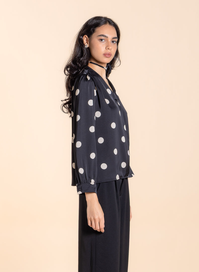 POLKA DOT SATIN TOP