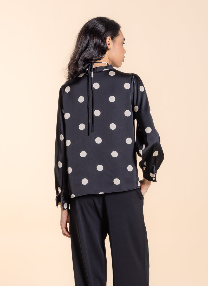 POLKA DOT SATIN TOP