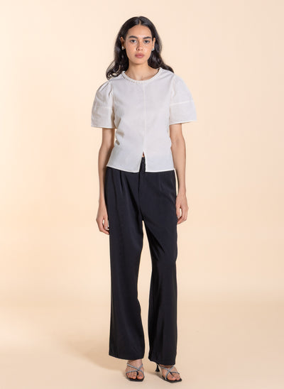 DETAILED COTTON BACK TIE TOP
