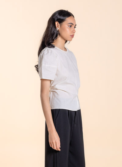 DETAILED COTTON BACK TIE TOP
