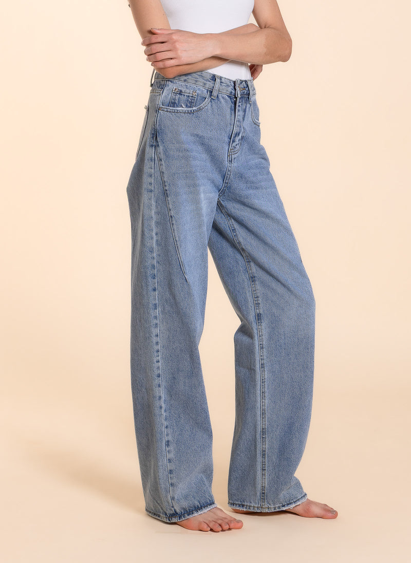 MID WASIT WIDE-LEG JEANS