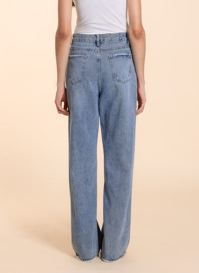 MID WASIT WIDE-LEG JEANS