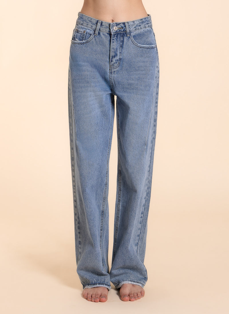 MID WASIT WIDE-LEG JEANS