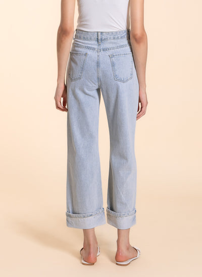 CROPPED HIGH-WASIT JEANS