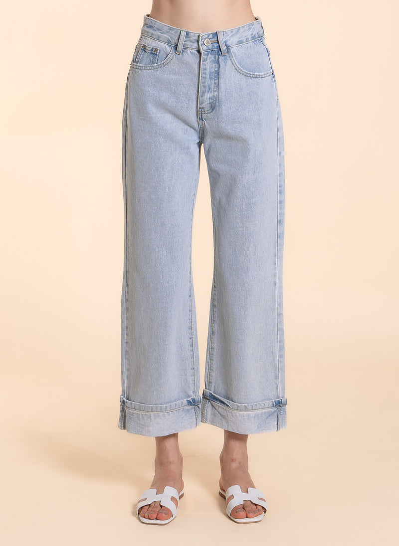 CROPPED HIGH-WASIT JEANS