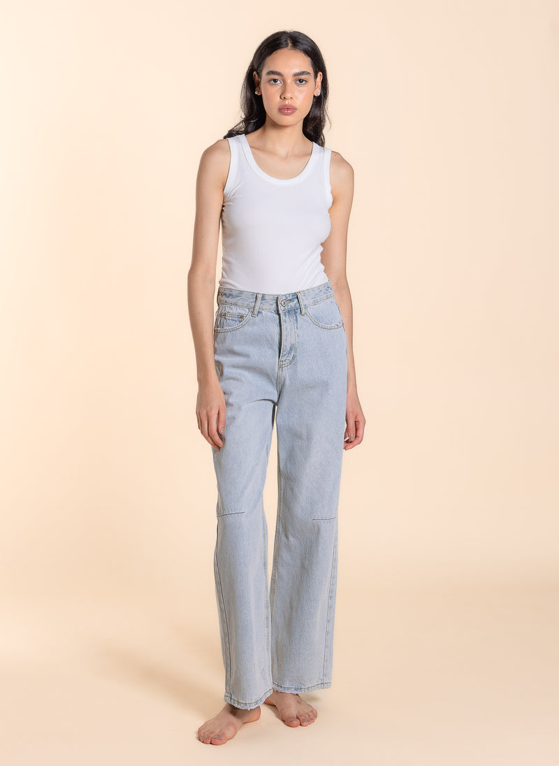 DETAILED WIDE-LEG JEANS