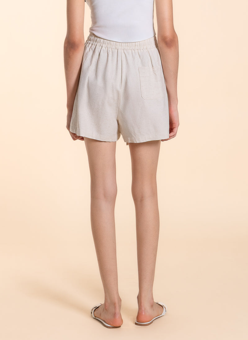 LINEN BLEND COMFORT SHORTS
