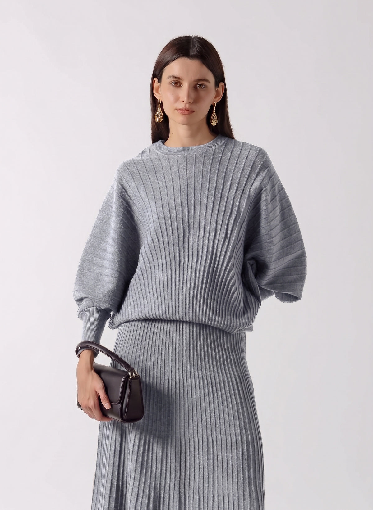 RIBBED CASHMERE BLEND SWEATER SET