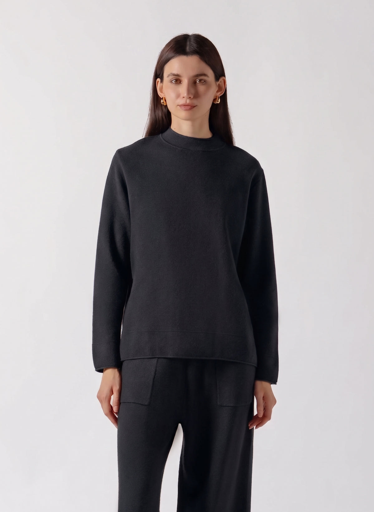 MOCK NECK CASHMERE BLEND SWEATER SET