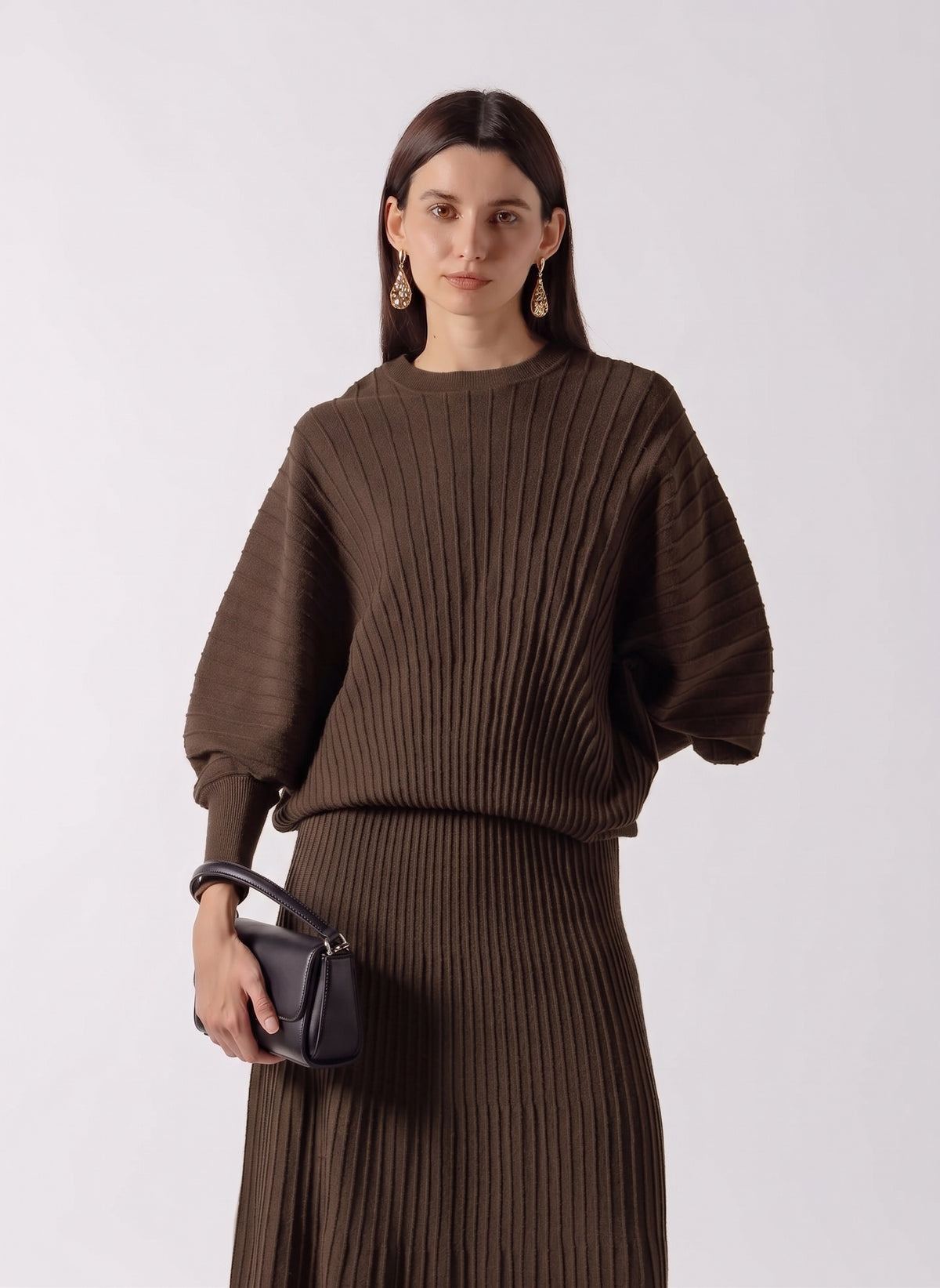 RIBBED CASHMERE BLEND SWEATER SET