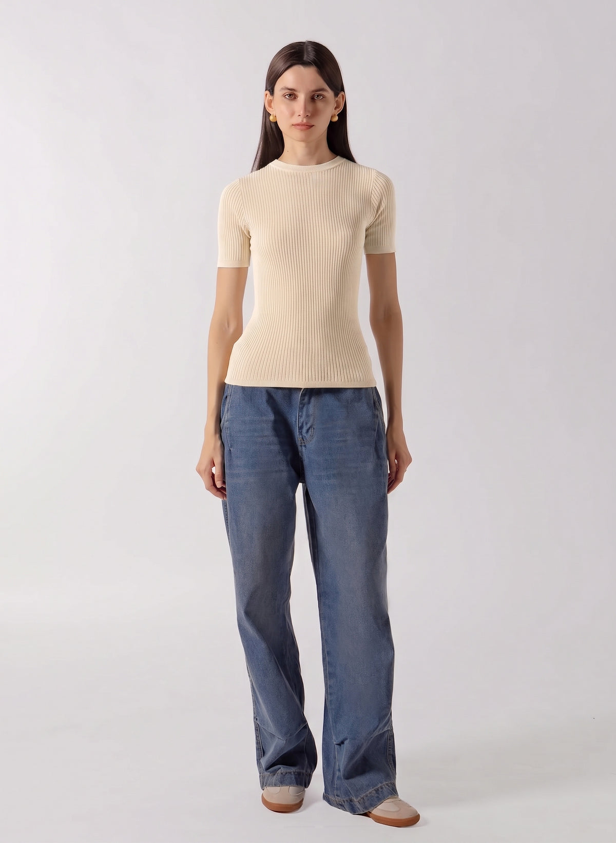 RIBBED KNIT TEE
