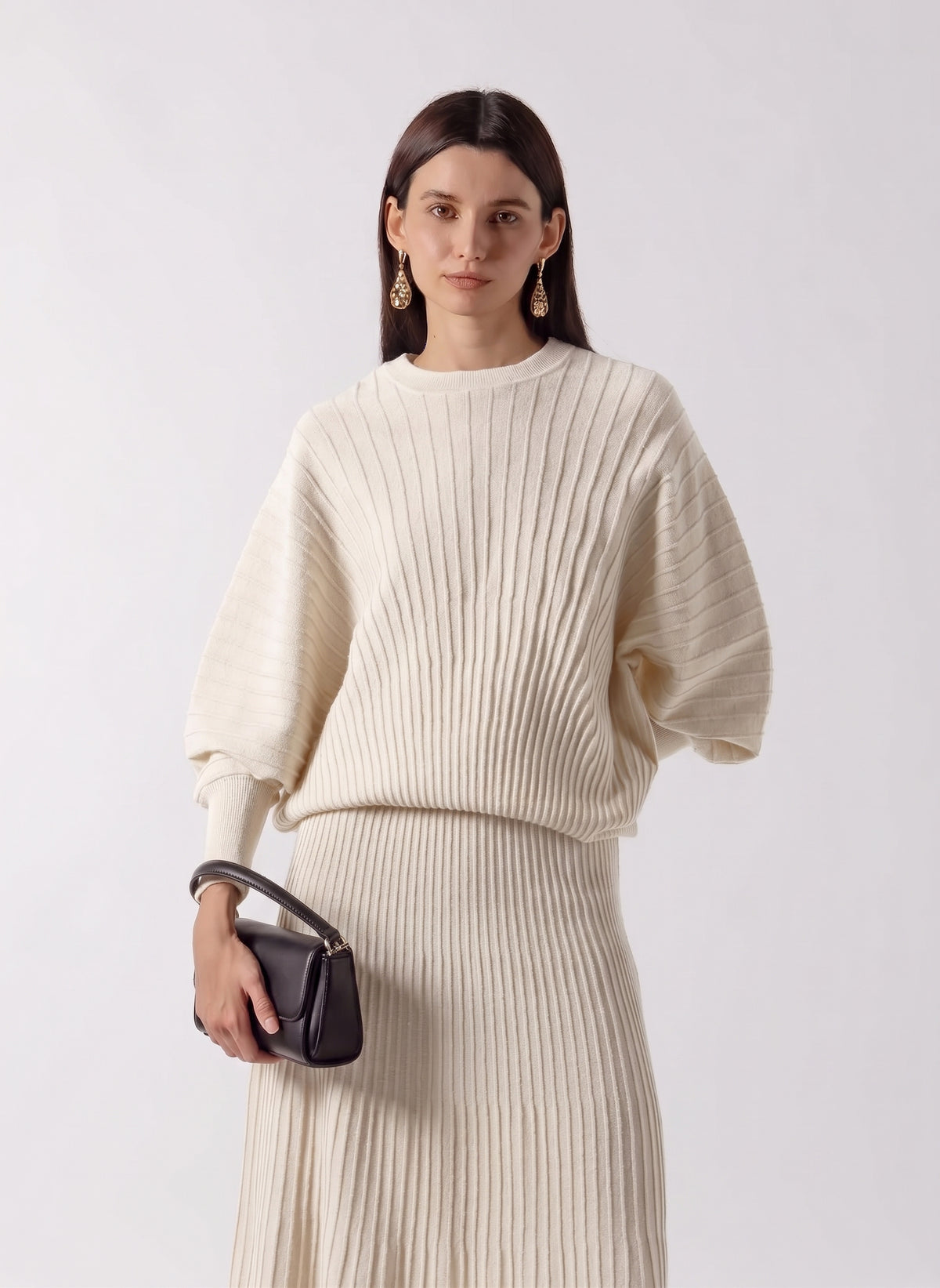 RIBBED CASHMERE BLEND SWEATER SET