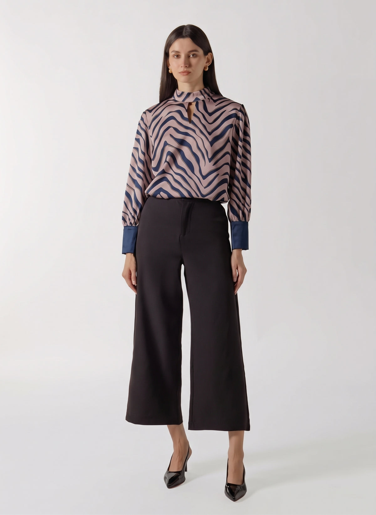PRINTED SATIN BLOUSE