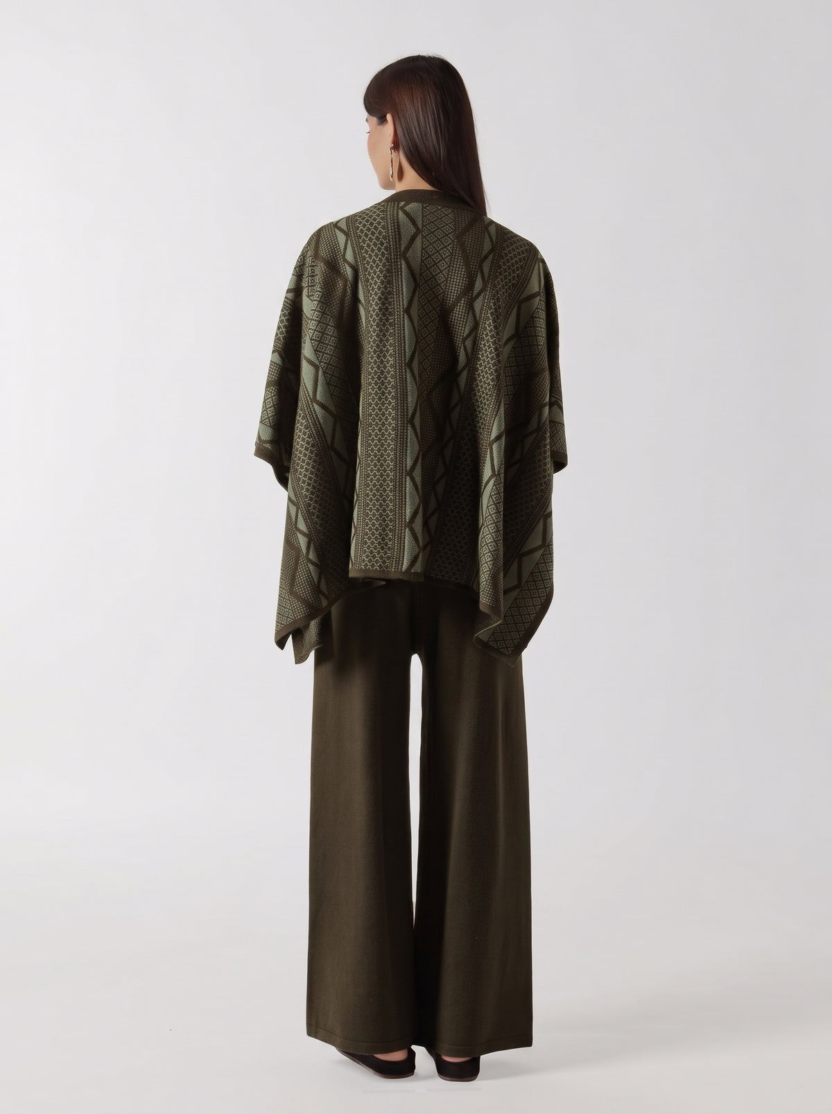 TEXTURED PONCHO CASHMERE SET
