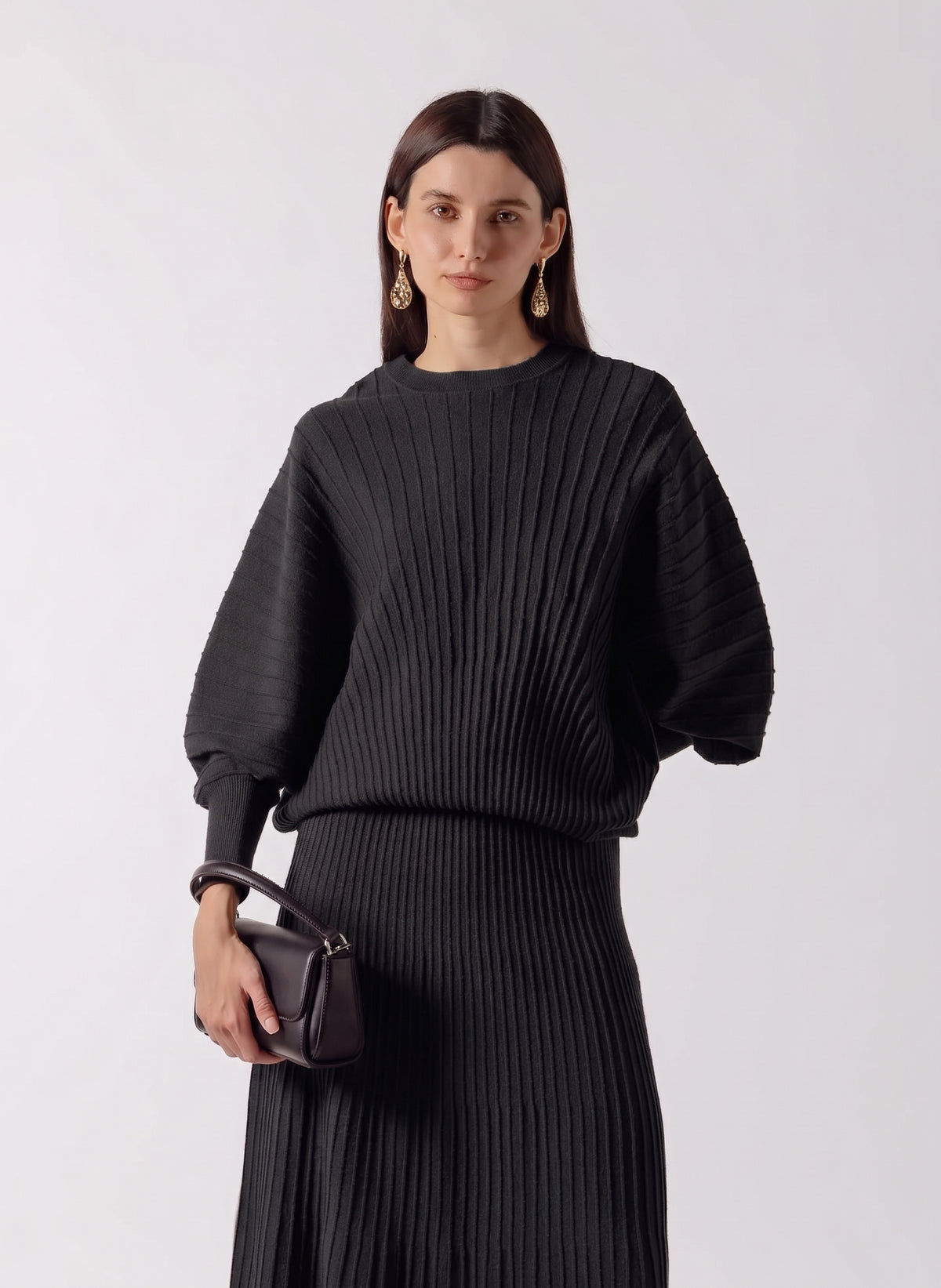 RIBBED CASHMERE BLEND SWEATER SET