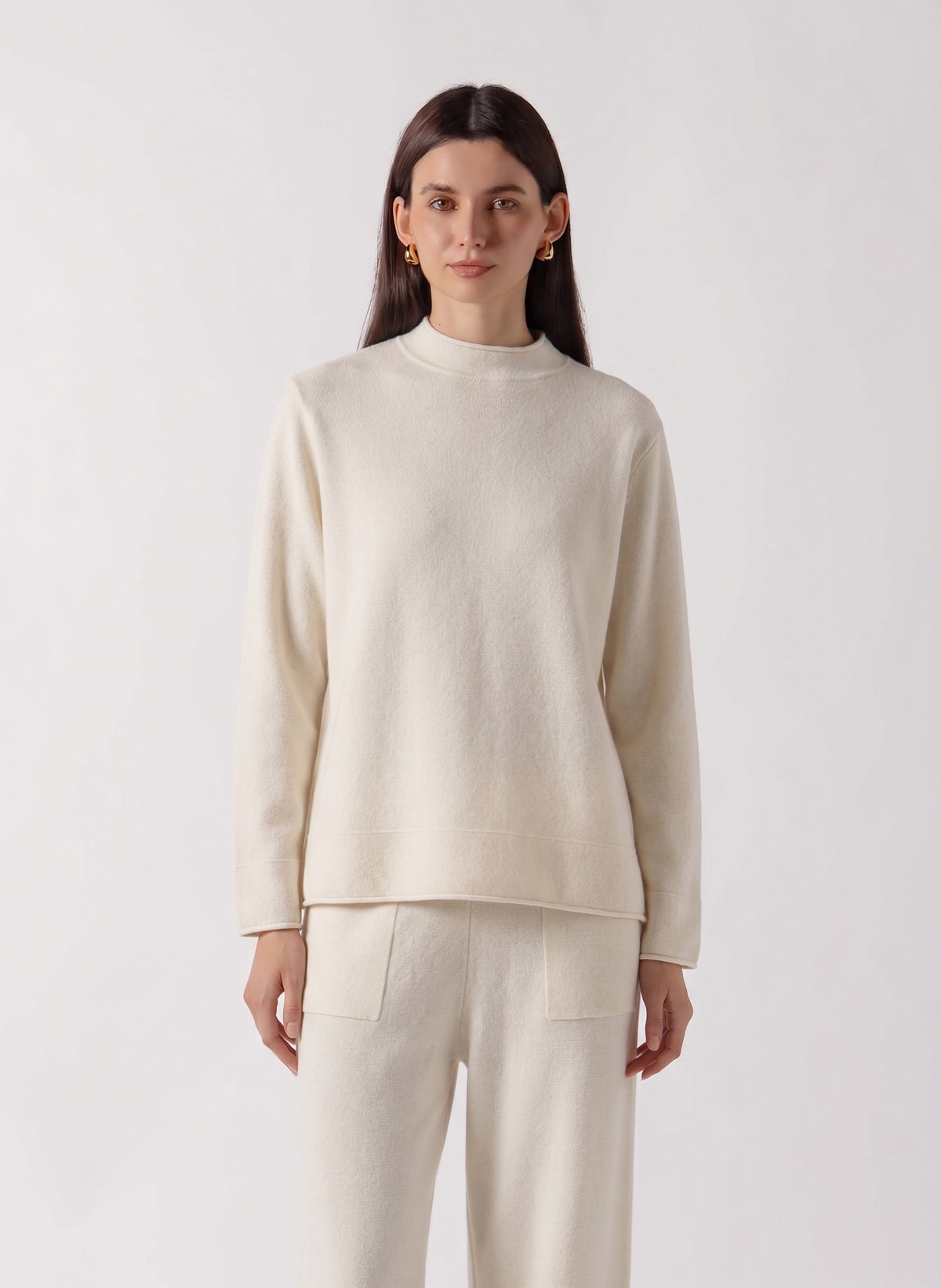 MOCK NECK CASHMERE BLEND SWEATER SET