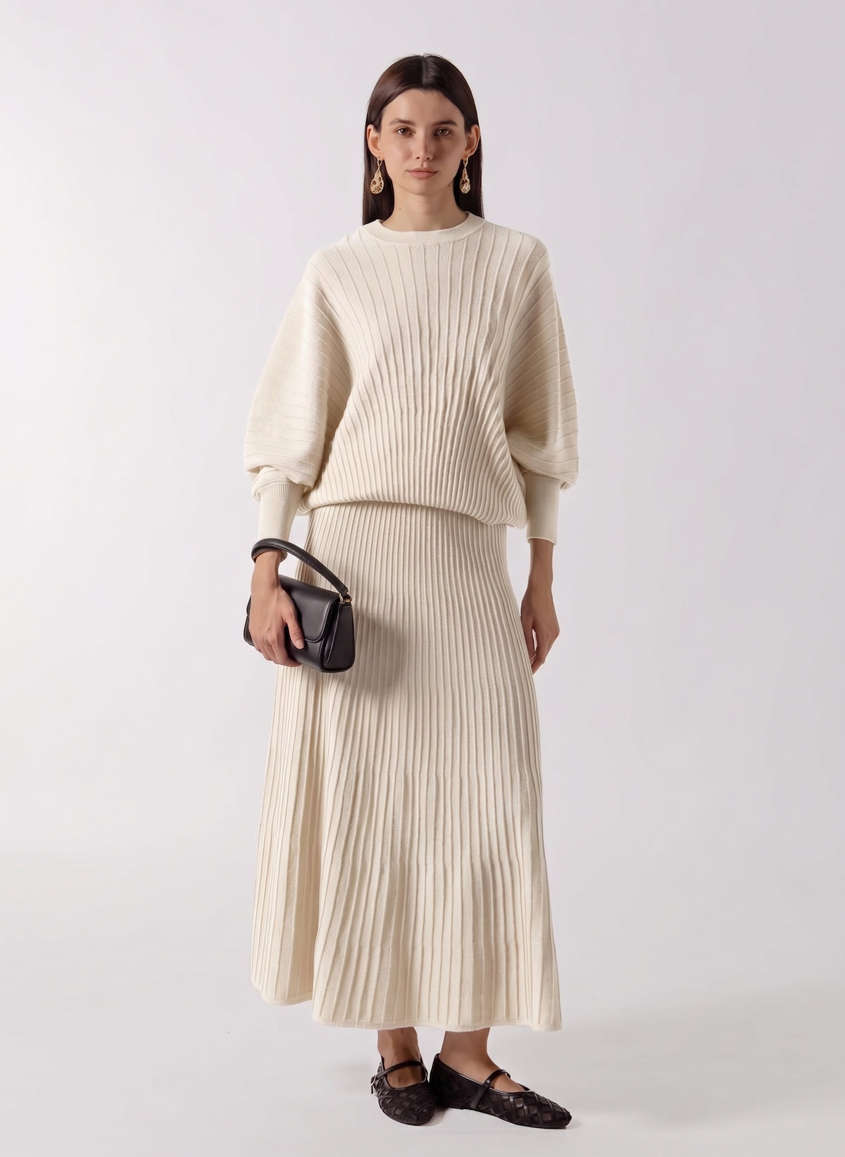 RIBBED CASHMERE BLEND SWEATER SET