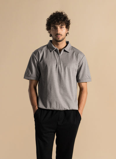 TEXTURED POLO SHIRT