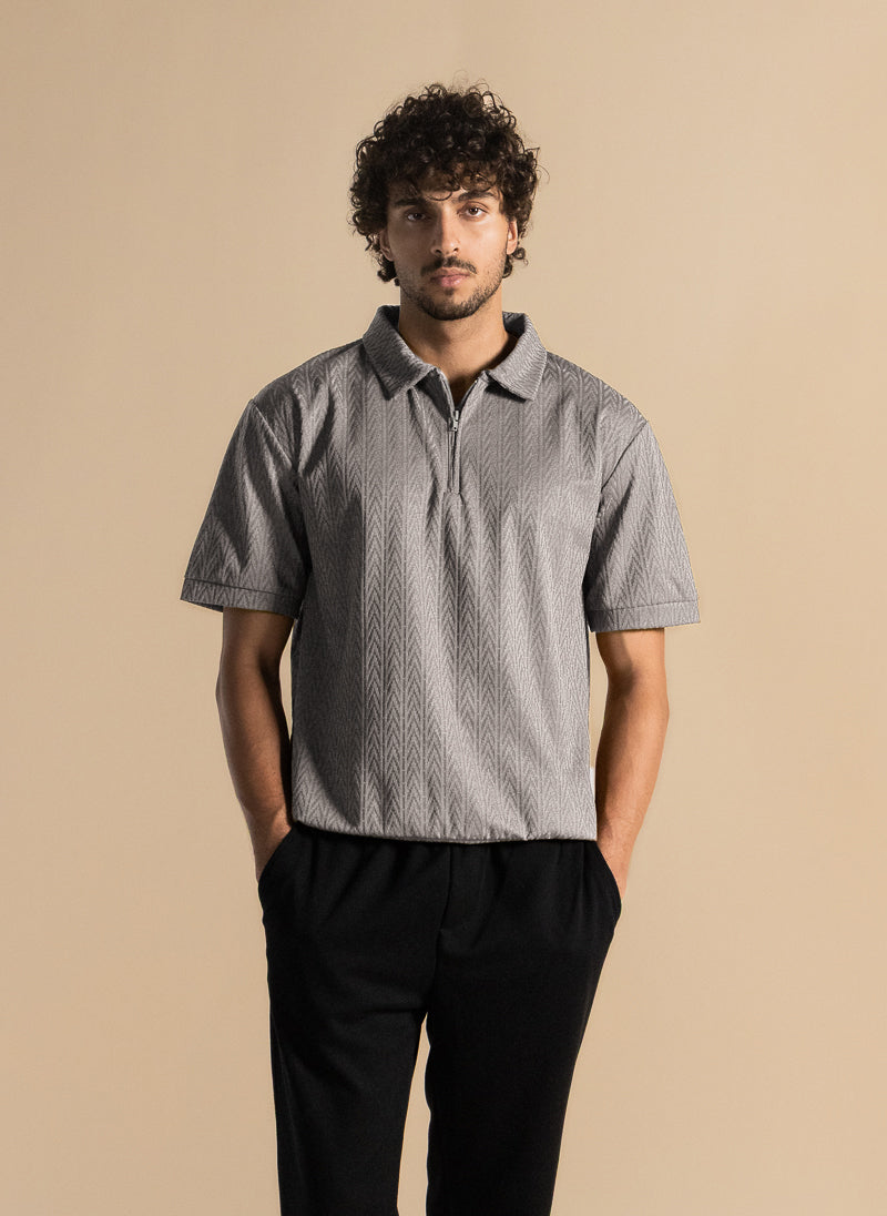 TEXTURED POLO SHIRT