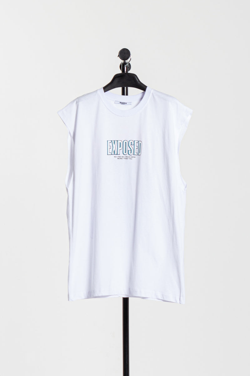 SLOGAN PRINT CUT T-SHIRT