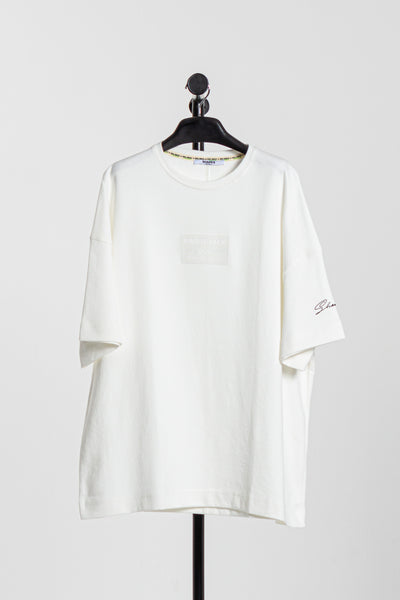 EMBROIDERED SLOGAN T-SHIRT