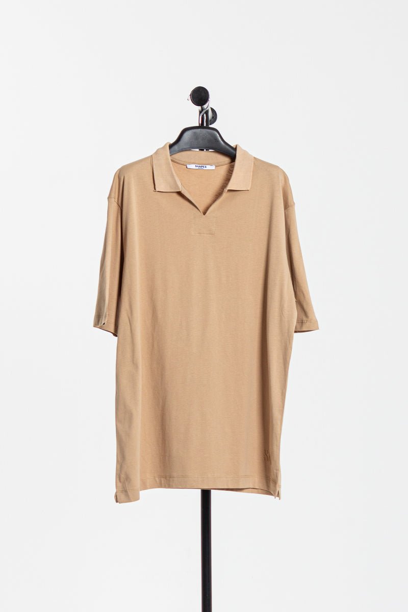 TEXTURED OVERSIZE POLO SHIRT