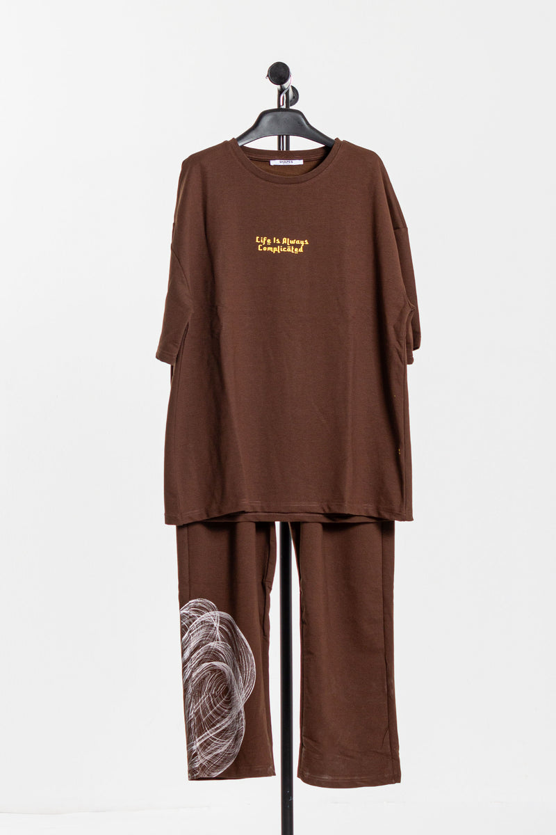 CONTRAST PRINT T-SHIRT SET
