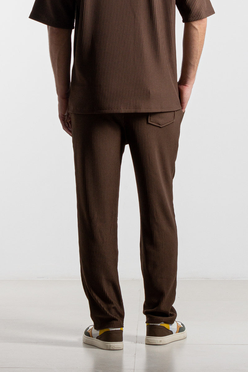 RIBBED JOGGER WAIST TROUSERS