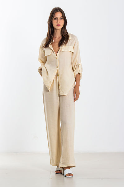 LINEN SHIRT SET WITH POCKETS