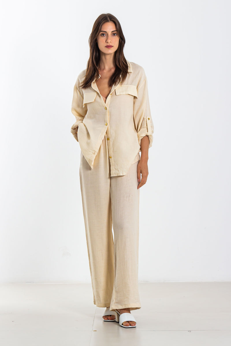LINEN SHIRT SET WITH POCKETS
