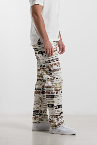 CONTRAST PRINT TROUSERS