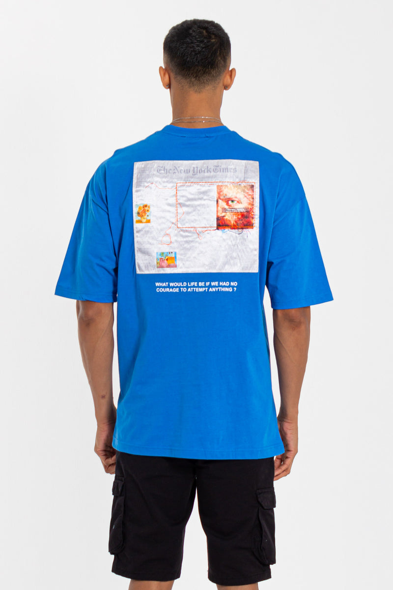 T-SHIRT WITH CONTRAST PATCHWORK