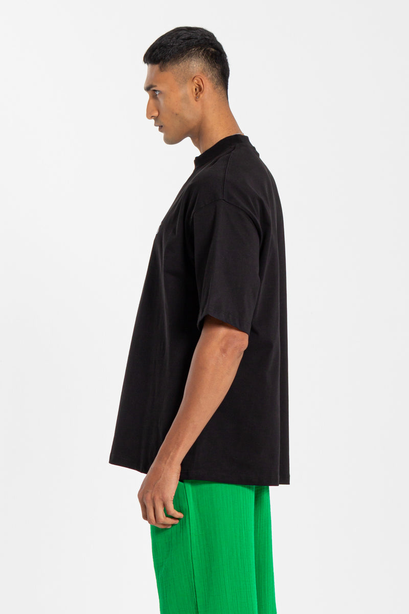 T-SHIRT WITH EMBROIDERED SLOGAN
