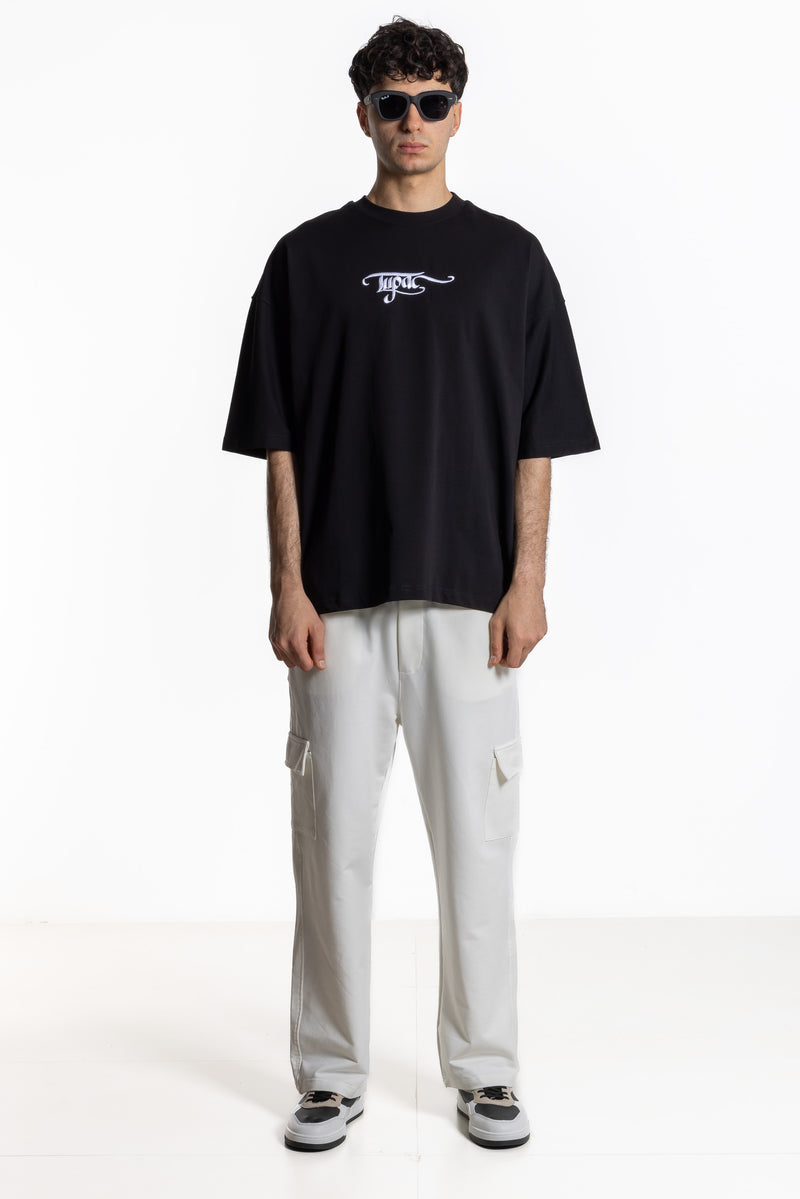 CONTRAST EMBROIDERED TUPAC T-SHIRT