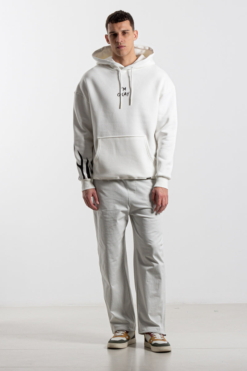 CONTRAST PRINT HOODIE