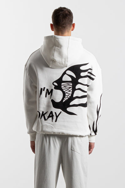 CONTRAST PRINT HOODIE