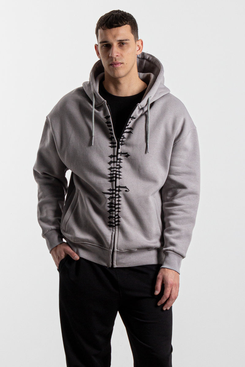 CONTRAST PRINT HOODIE JACKET