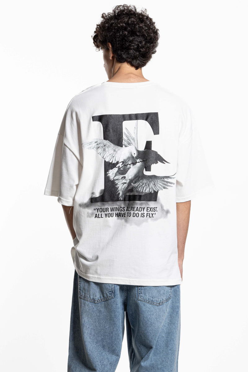 CONTRAST PRINT T-SHIRT