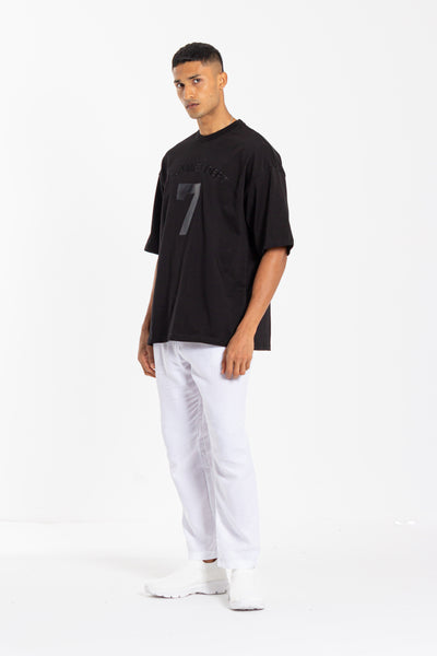 CONTRAST EMBROIDERED PATCHWORK T-SHIRT