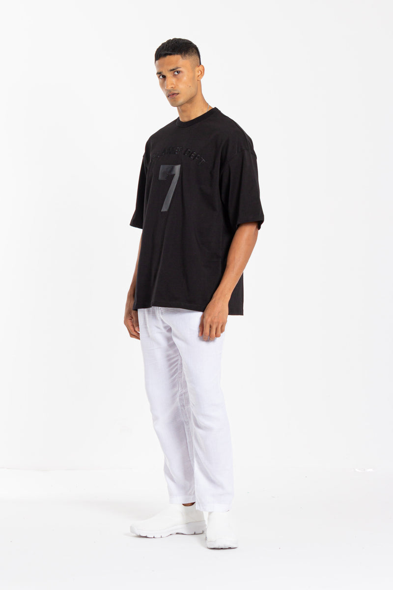 CONTRAST EMBROIDERED PATCHWORK T-SHIRT