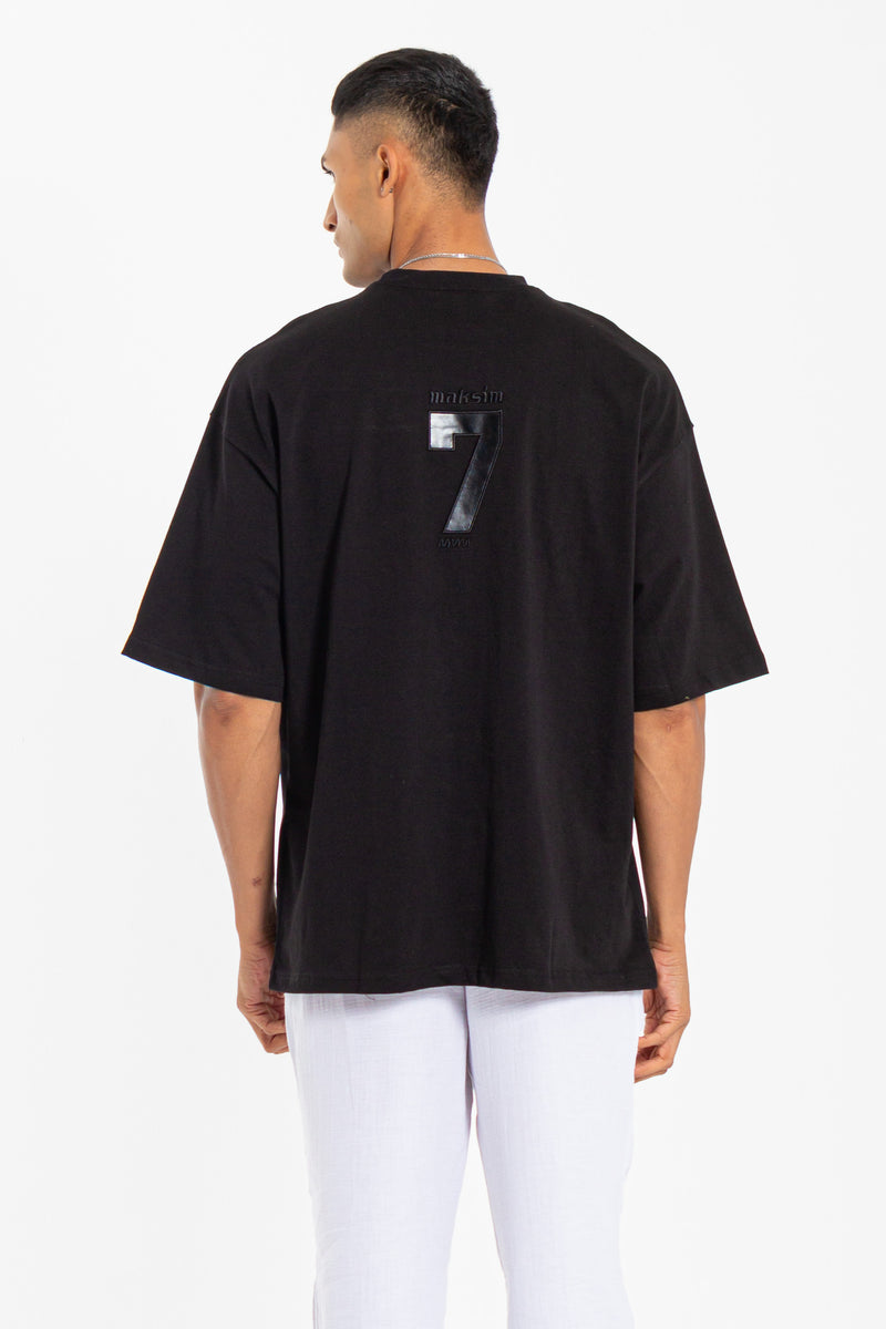 CONTRAST EMBROIDERED PATCHWORK T-SHIRT