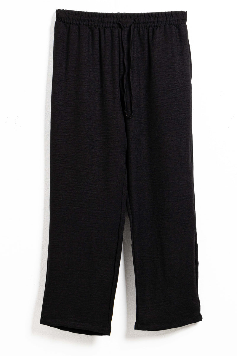 STRAIGHT FIT SOFT JOGGER WAIST TROUSERS