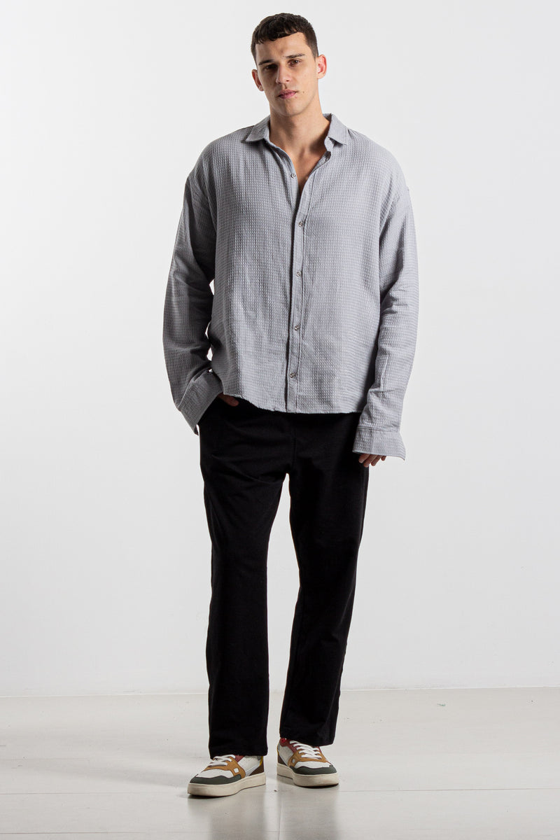 OVERSIZED LINEN BLEND SHIRT