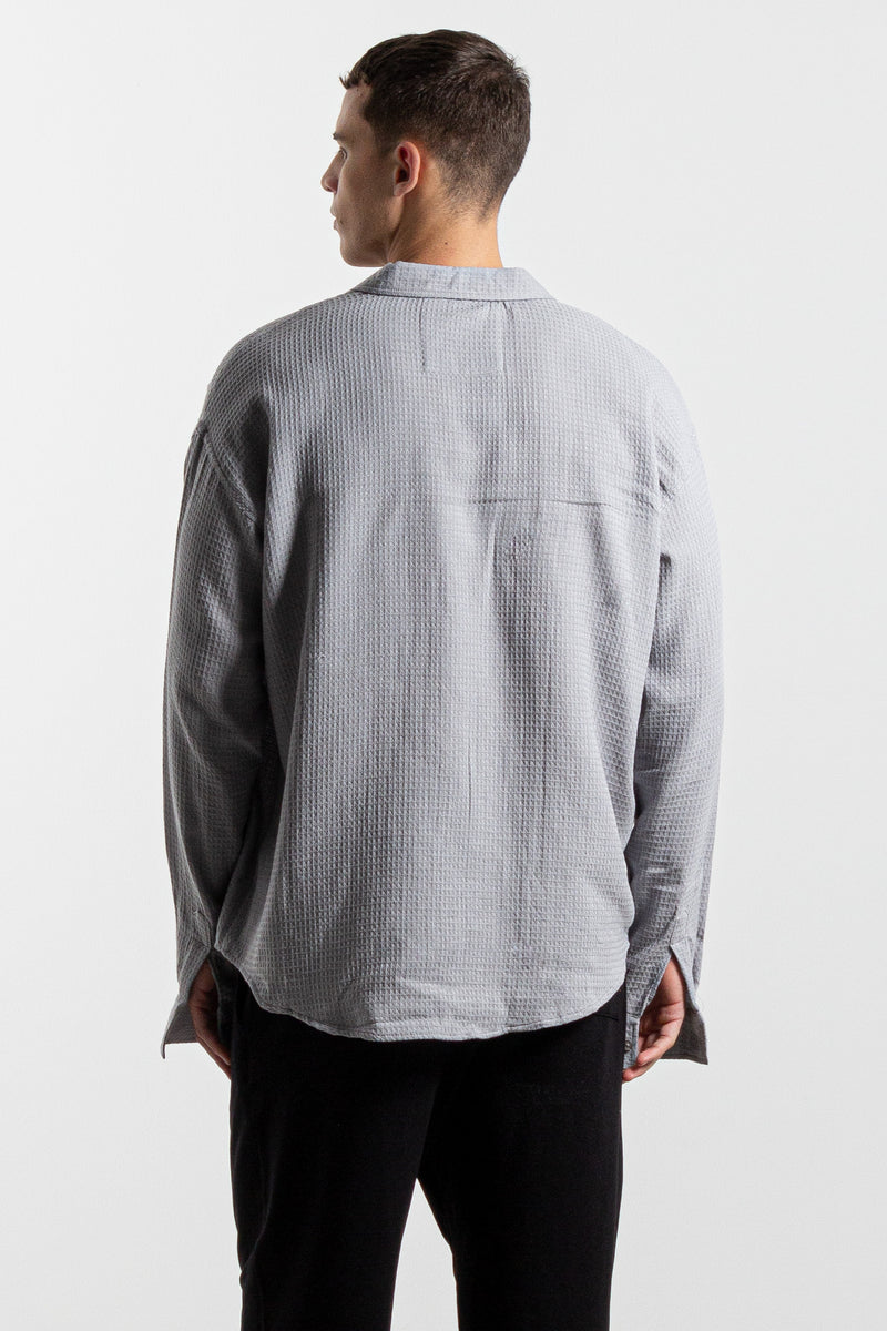 OVERSIZED LINEN BLEND SHIRT