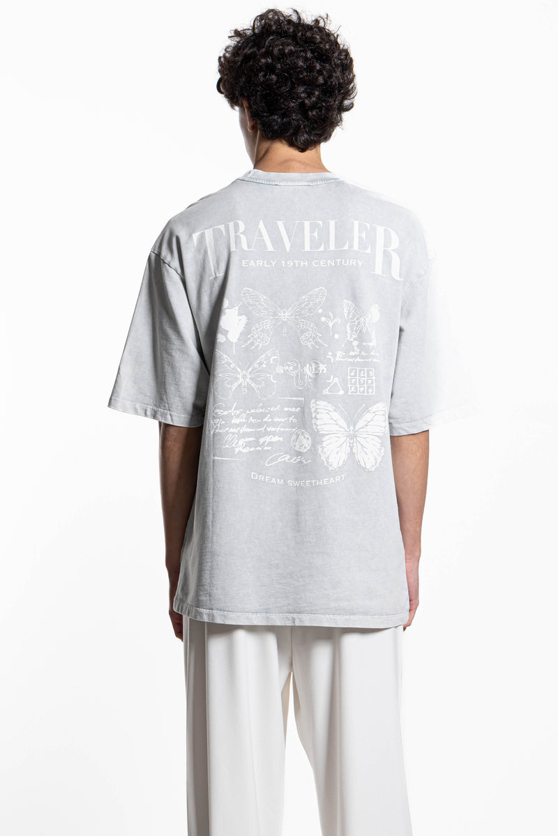 CONTRAST PRINT TERRY T-SHIRT