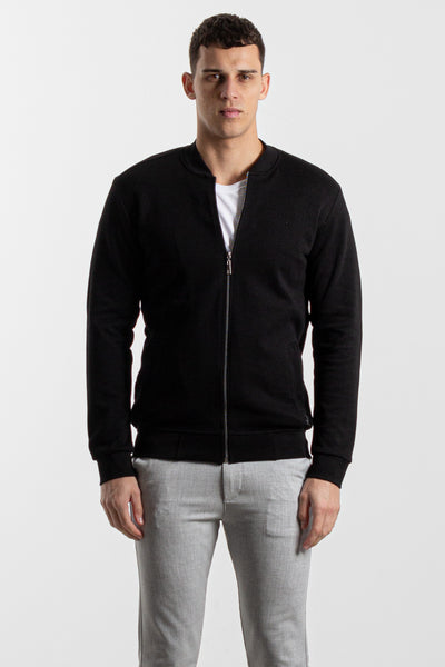 LIGHTWEIGHT KNIT BOMBER JACKET