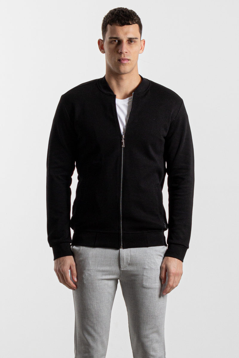 LIGHTWEIGHT KNIT BOMBER JACKET