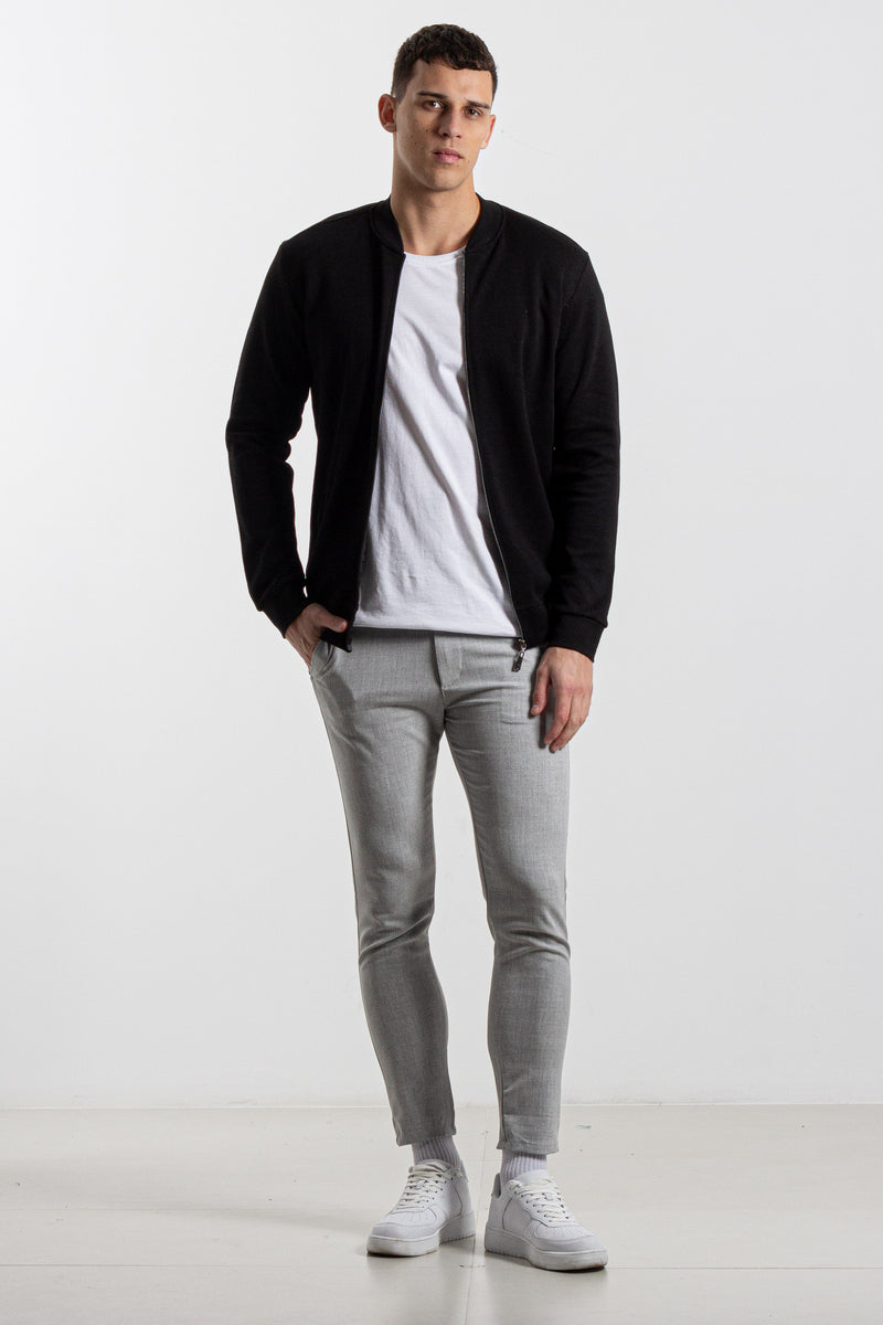 LIGHTWEIGHT KNIT BOMBER JACKET